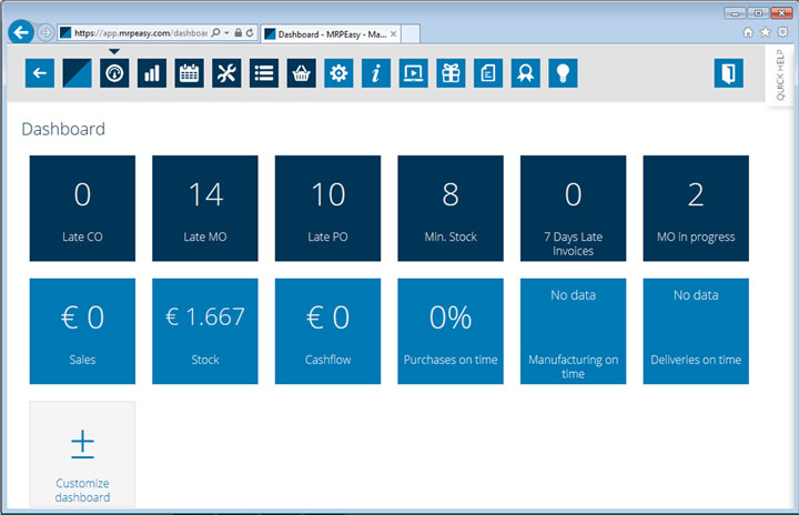 manufacturing software dashboard