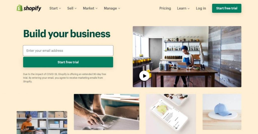 Shopify cloud-based e-commerce platform