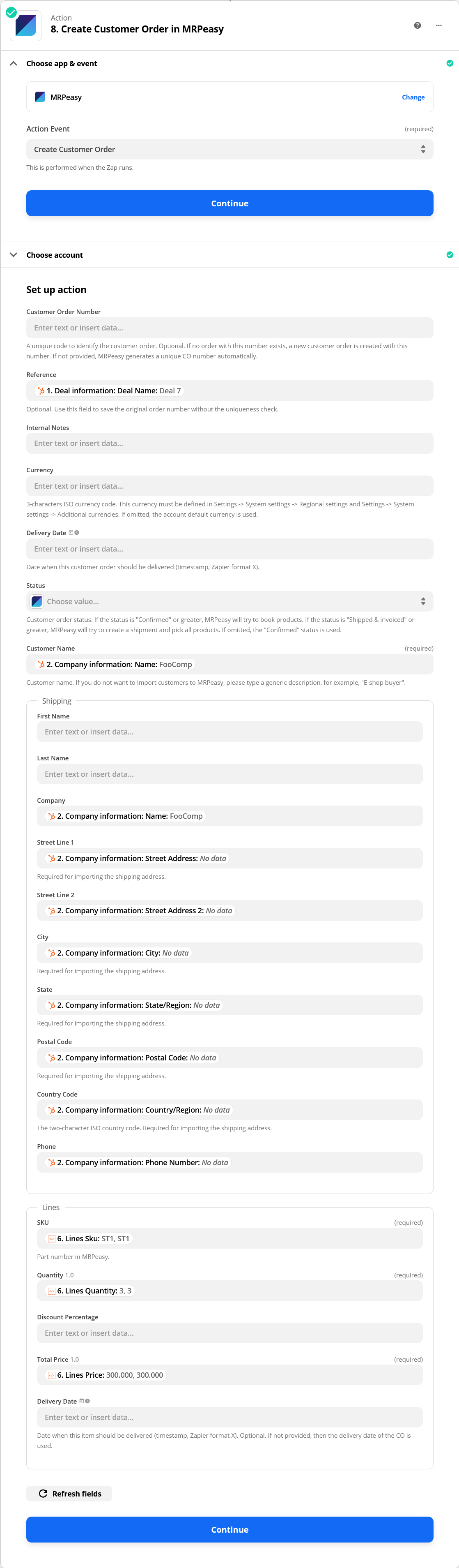 Create a customer order in MRPeasy