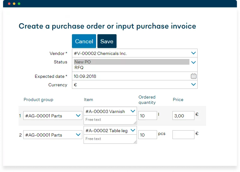 Vendor-Management-Software-Purchase-order-creation