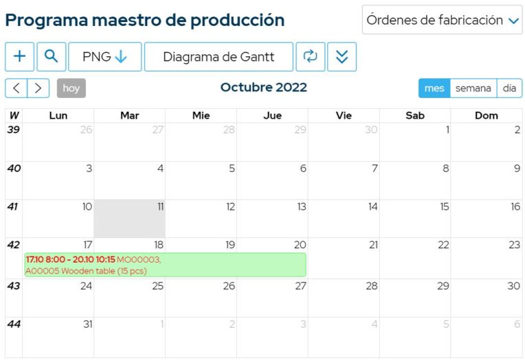 programa maestro de produccion