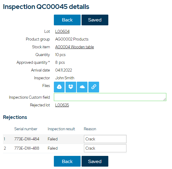 Quality Management Software QMS Inspection