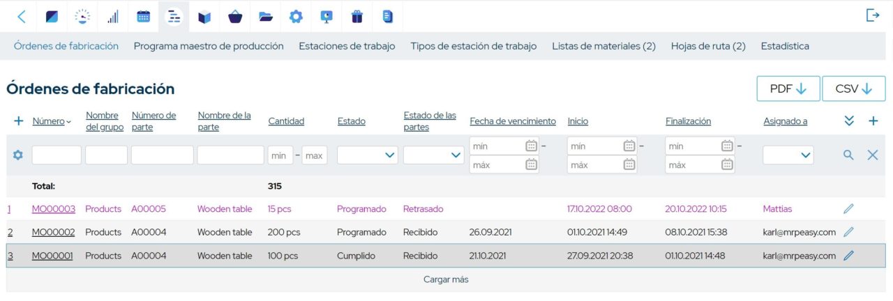 manufacturing software spanish main