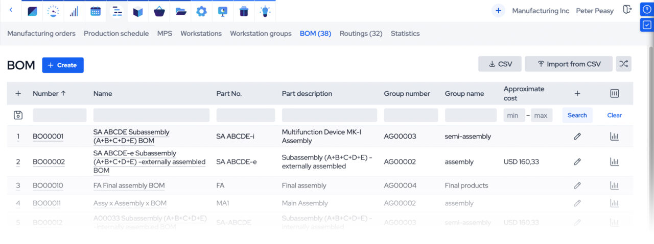 Bill of Materials BOM software