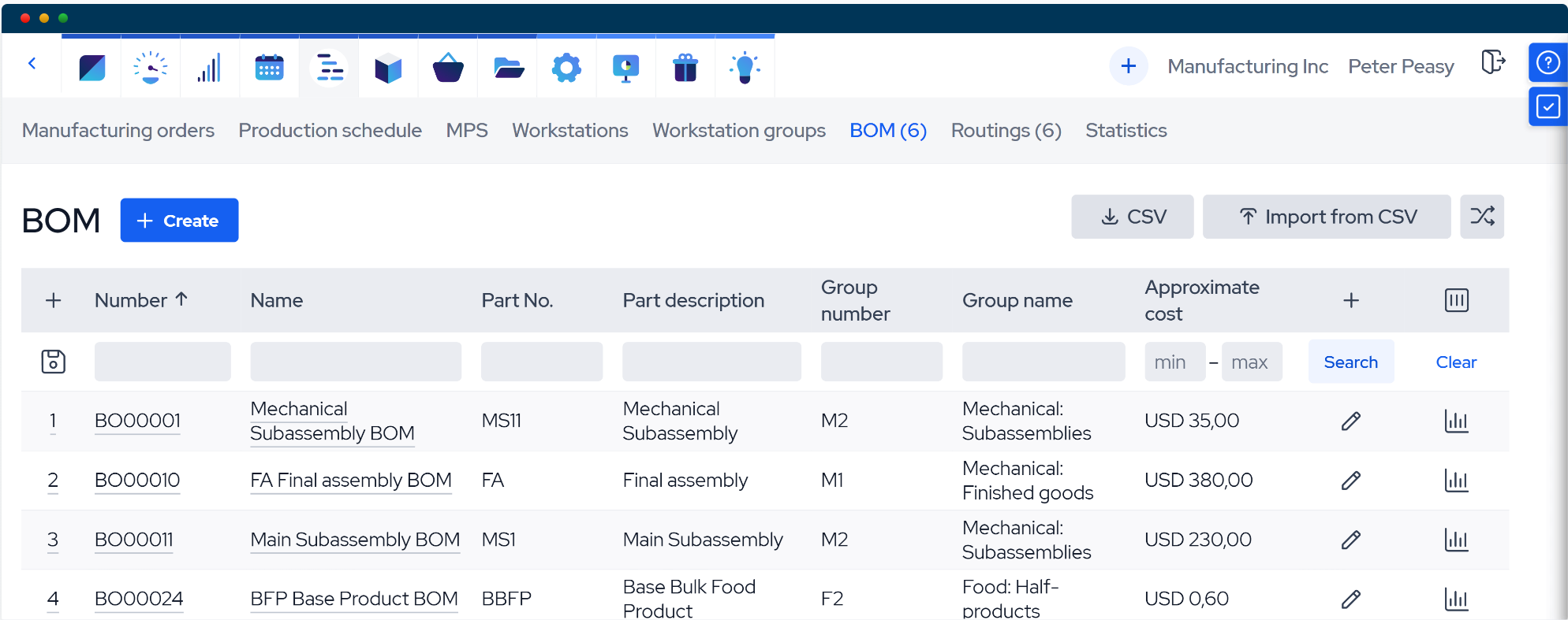 Enterprise Resource Planning - ERP/MRP systems