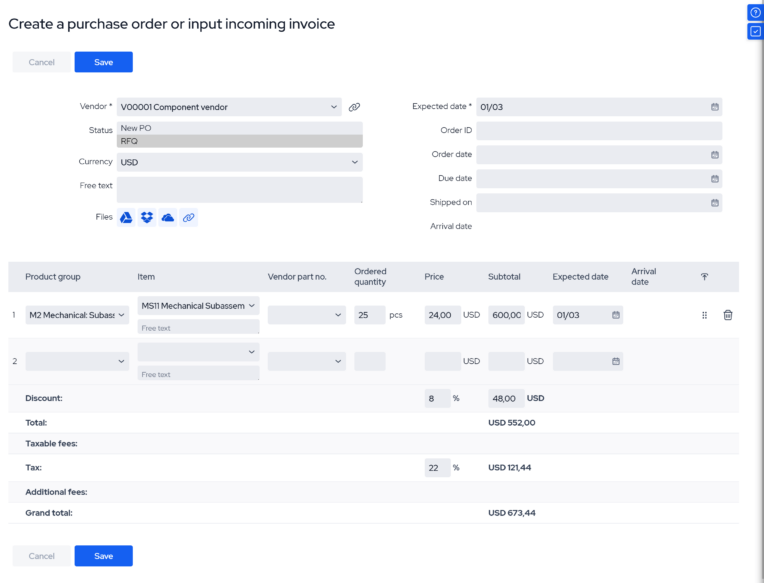 procurement software_create po