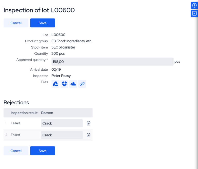 quality management software_inspection of lot