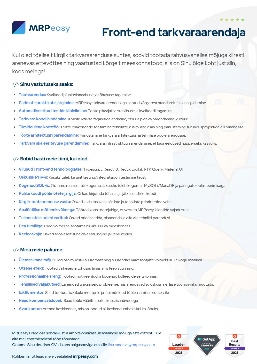 Front-end tarkvaraarendaja